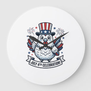 Patriottische Kip 4 juli Viering T-Shirt Des Grote Klok