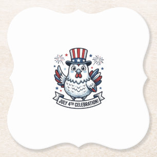 Patriottische Kip 4 juli Viering T-Shirt Des Kartonnen Onderzetters