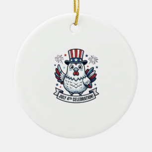 Patriottische Kip 4 juli Viering T-Shirt Des Keramisch Ornament