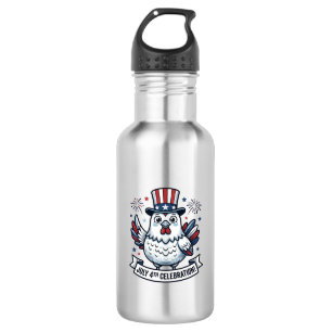 Patriottische kip 4 juli-viering T-shirt Des Waterfles