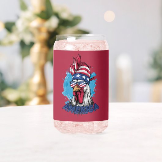 Patriottische kip in de Verenigde Staten Bandana e Blikvorm Glas (Insitu (Huwelijk))