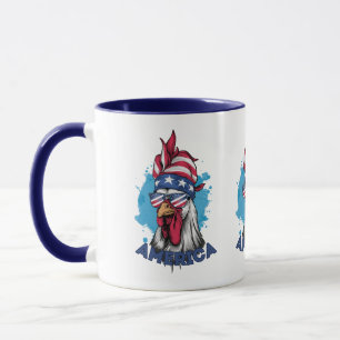 Patriottische kip in de Verenigde Staten Bandana e Mok