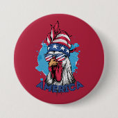 Patriottische kip in de Verenigde Staten Bandana e Ronde Button 7,6 Cm (Voorkant)