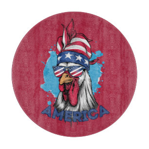 Patriottische kip in de Verenigde Staten Bandana e Snijplank