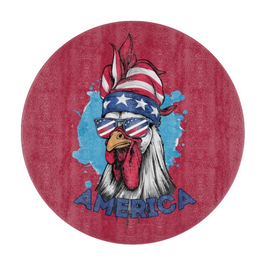 Patriottische kip in de Verenigde Staten Bandana e Snijplank (Voorkant)