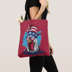 Patriottische kip in de Verenigde Staten Bandana e Tote Bag