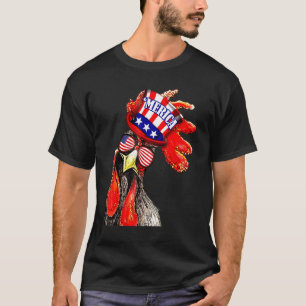 Patriottische Kip Merica 4 juli Amerika Onafhankel T-shirt