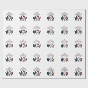 Patriottische Kip Trio Vintage Gravure Vector Af Cadeaupapier