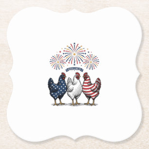 Patriottische Kip Trio Vintage Gravure Vector Af Kartonnen Onderzetters