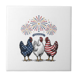 Patriottische Kip Trio Vintage Gravure Vector Af Tegeltje