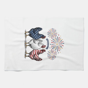 Patriottische Kip Trio Vintage Gravure Vector Af Theedoek