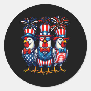 Patriottische Kip Usa Vlag Kip Liefhebber 4e Juli Ronde Sticker