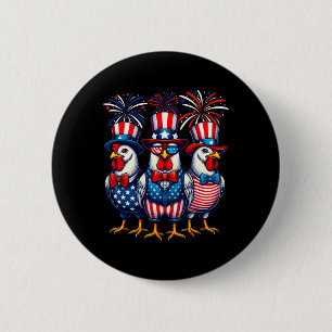 Patriottische Kip USA Vlag Kip Liefhebber 4e van J Ronde Button 5,7 Cm