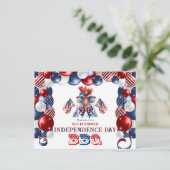 Patriottische Kip Zonnebril Independence Day BBQ Feestdagenkaart (Staand voorkant)