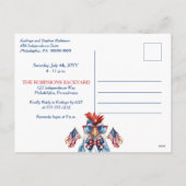 Patriottische Kip Zonnebril Independence Day BBQ Feestdagenkaart (Achterkant)