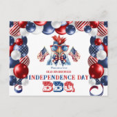 Patriottische Kip Zonnebril Independence Day BBQ Feestdagenkaart (Voorkant)