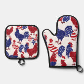 Patriottische Kippen Oven Mitt en Pothouders Ovenwant & Pannenlap Set (Voorkant)
