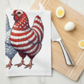 Patriottische kippen theedoek (Quarter Fold)