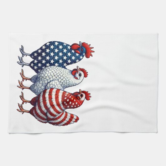 Patriottische kippen theedoek (Horizontaal)