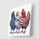 Patriottische kippen vierkante klok (Hoek)