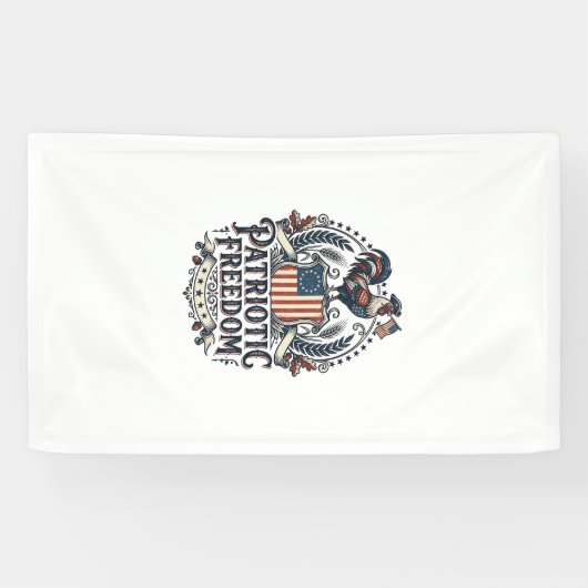 Patriottische Kippenhouder Vector Graphic T-shirt_ Spandoek (Horizontaal)