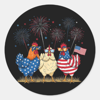 Patriottische Kippenploeg 4 juli Humor Amerikaanse Ronde Sticker