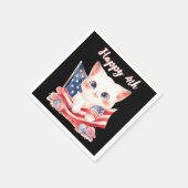 Patriottische Kitten 4 juli Gelukkig 4th Custom Servet (Hoek)