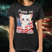 Patriottische Kitten 4 juli Gelukkig 4th Custom T-shirt