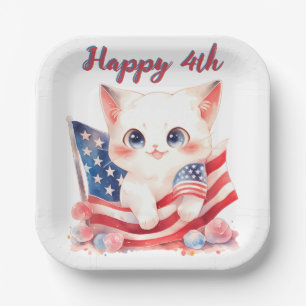 Patriottische Kitten 4 juli Gelukkige 4e Op Maat G Papieren Bordje