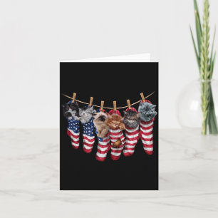 Patriottische Kittens In Amerikaanse Vlag Soks Gra Kaart