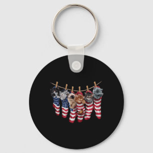 Patriottische Kittens In Amerikaanse Vlag Soks Gra Sleutelhanger
