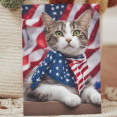 Patriottische Kitty: Een Viering Van Vrijheid Feestdagen Kaart
