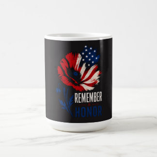 Patriottische Klaproos Herinner Eer Amerikaanse Vl Koffiemok