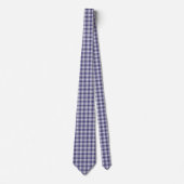 Patriottische Klassieke Navy Blauwe Gingham Plaid Stropdas (Voorkant)