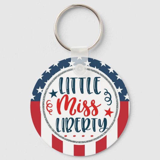 Patriottische kleine Miss Liberty Stars Sleutelhanger (Voorkant)