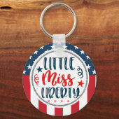 Patriottische kleine Miss Liberty Stars Sleutelhanger (Voorkant)