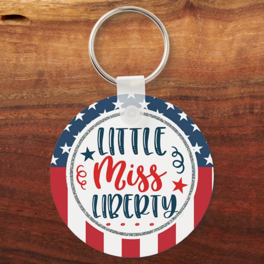 Patriottische kleine Miss Liberty Stars Sleutelhanger (Voorkant)