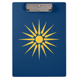 Patriottische klembord met vlag van Macedonië, Gri