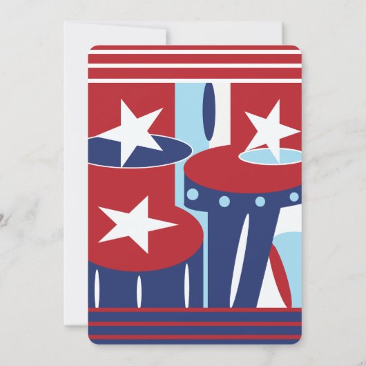 Patriottische kleuren 4 juli kaart (Achterkant)