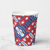 Patriottische kleuren 4 juli papieren bekers (Links)