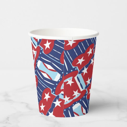 Patriottische kleuren 4 juli papieren bekers (Rechts)
