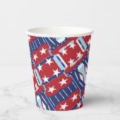 Patriottische kleuren 4 juli papieren bekers (Voorkant)