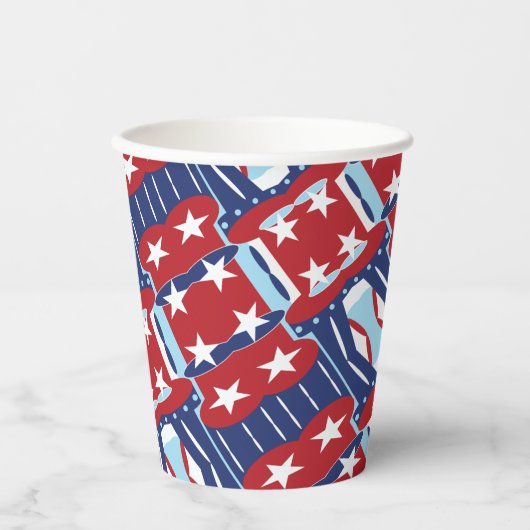 Patriottische kleuren 4 juli papieren bekers (Voorkant)