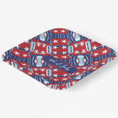 Patriottische kleuren 4 juli papieren bordje (Gebogen)