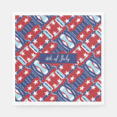 Patriottische kleuren 4 juli servet (Voorkant)