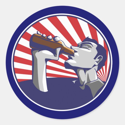 Patriottische kleuren bier drink sticker (Voorkant)