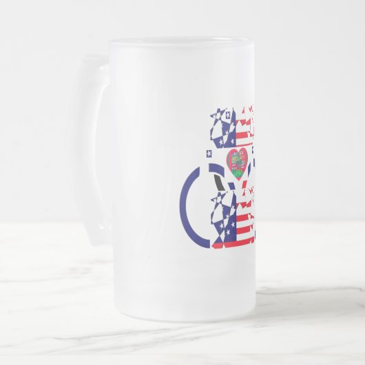 Patriottische kleuren Home Drinkware Barware Frost Matglas Bierpul (Voorkant links)