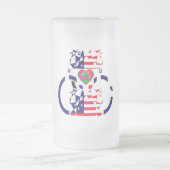 Patriottische kleuren Home Drinkware Barware Frost Matglas Bierpul (Center)