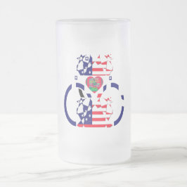 Patriottische kleuren Home Drinkware Barware Frost Matglas Bierpul