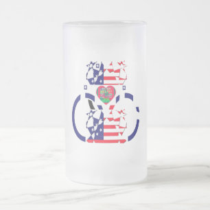 Patriottische kleuren Home Drinkware Barware Frost Matglas Bierpul